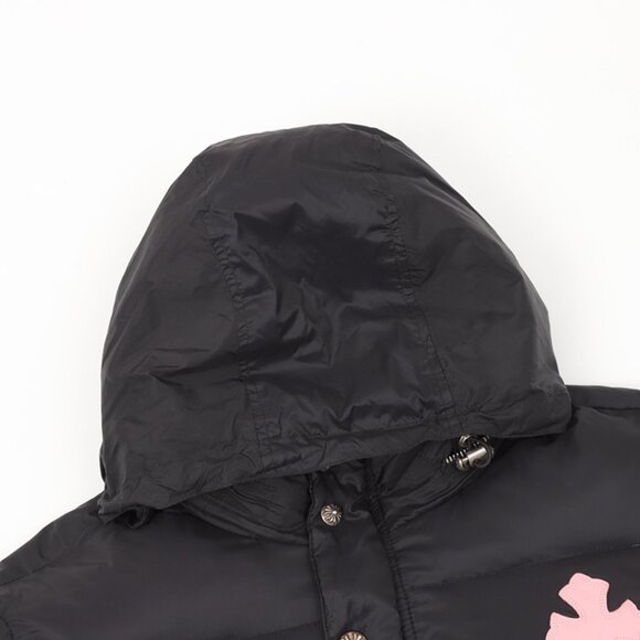 Chrome Hearts Black Wind Pink Cross Patch Hooded Down Jacket - Picture 9 of 9